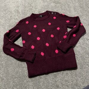 J. Crew women’s XS all over polkadot sweater‎ in a merino wool mix super soft